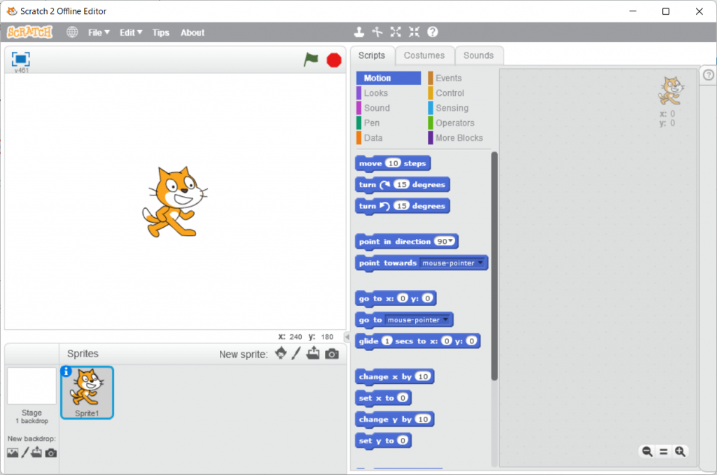 Scratch 2 オフラインエディターが起動