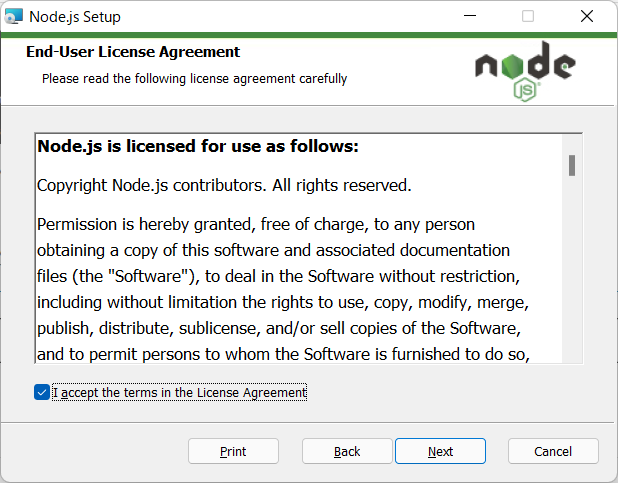End-User License Agreement を読んで「Next」をクリック